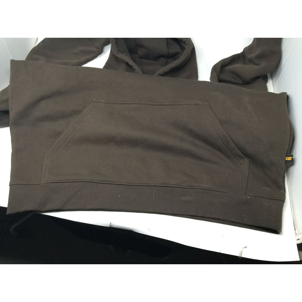 Men's CAT Trademark Banner Hooded Sweatshirt - Coffee Bean - Size 2XL - Picture 4 of 15